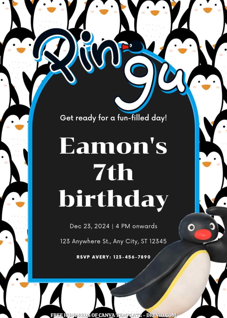 Invitation Template of FREE - 16+ Pingu Canva Birthday Invitation Templates 3