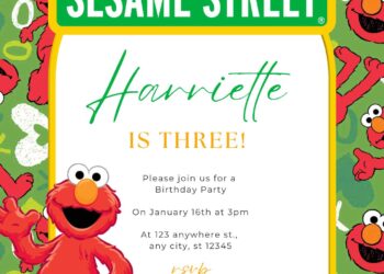 Invitation Template of FREE - 16+ Sesame Street Canva Birthday Invitation Templates 2