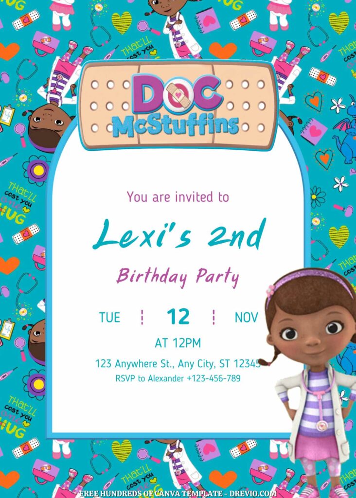 Invitation Template of FREE - 18+ Doc McStuffins Canva Birthday Invitation Template 3