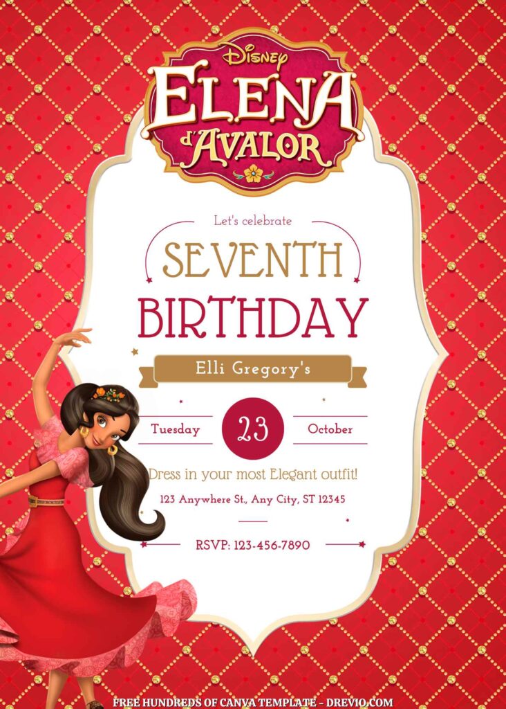 Invitation Template of FREE - 18+ Elena of Avalor Canva Birthday Invitation Templates 3