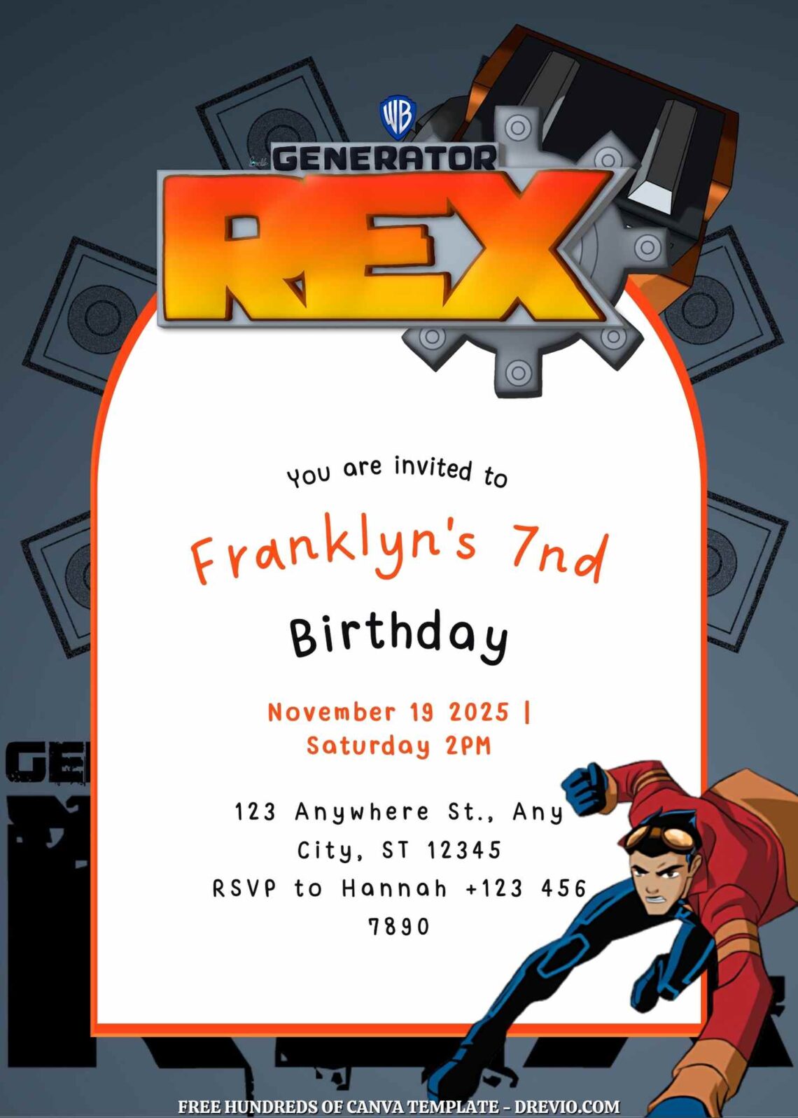 Free Generator Rex Birthday Invitations