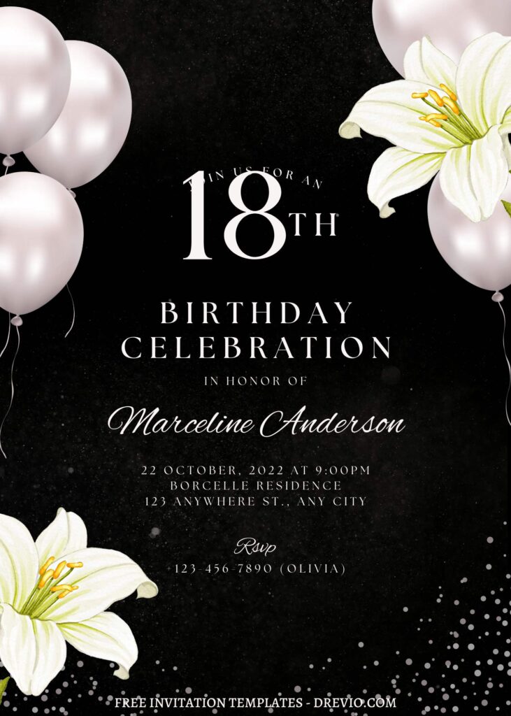 Invitation Template of FREE EDITABLE - 10+ Daydream Lily Canva Birthday Invitation Templates 8