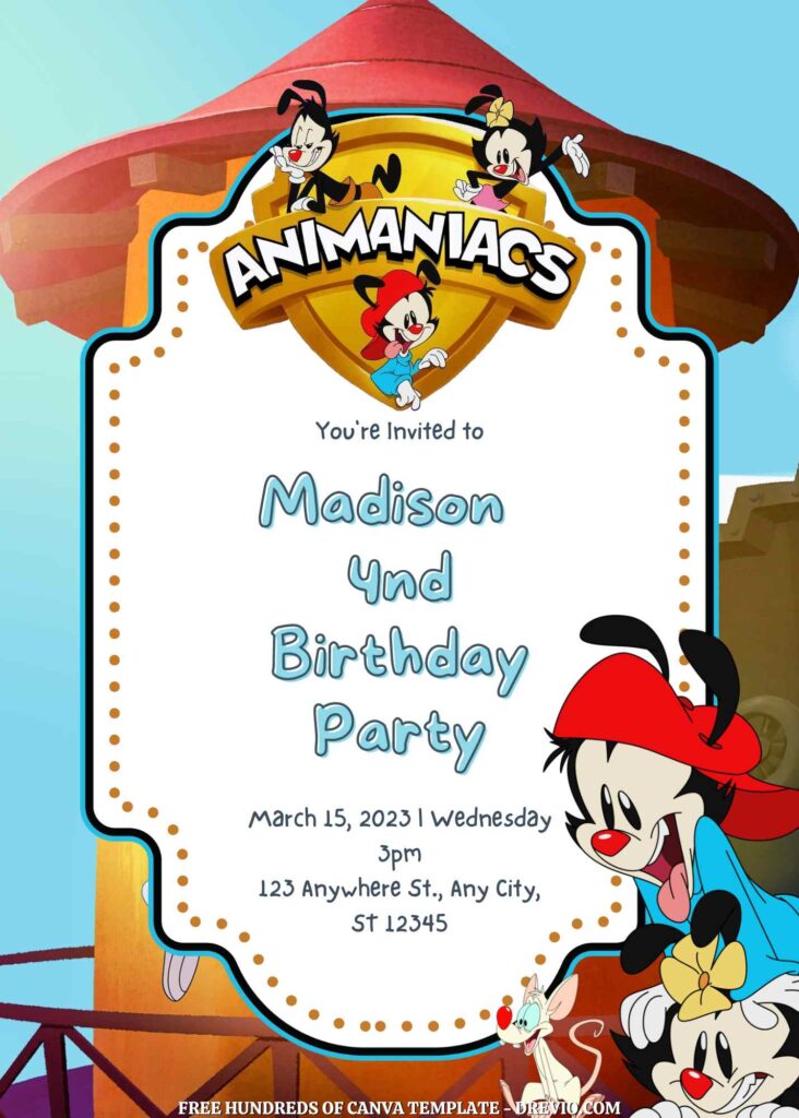 Free Animaniacs Birthday Invitations