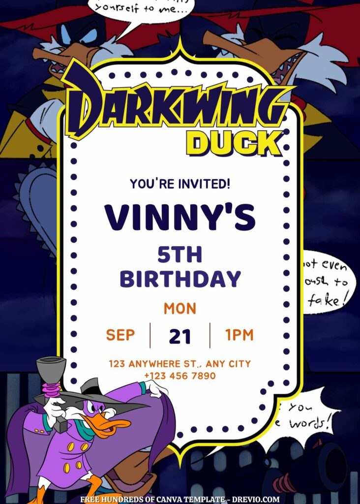 Free Darkwing Duck Birthday Invitations