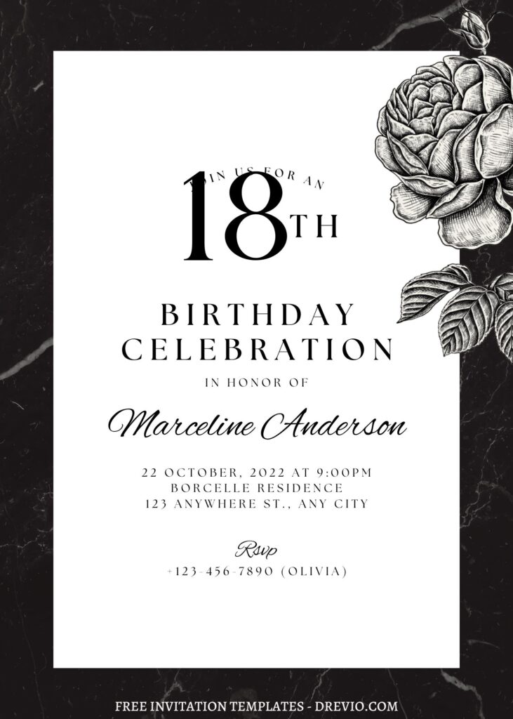 Invitation Template of FREE EDITABLE - 10+ Monochromatic Editable Canva Templates 8