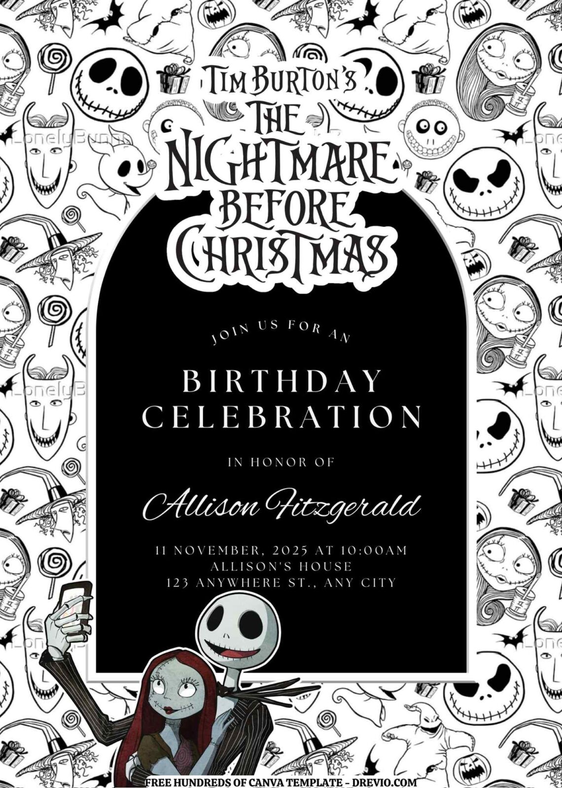 FREE EDITABLE - 18 The Nightmare Before Christmas Canva Templates ...