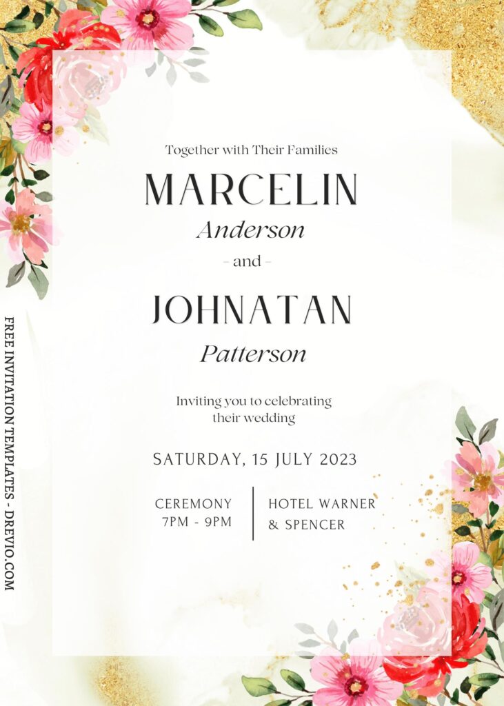 Invitation Template of FREE EDITABLE - 10+ Gleaming Gold Floral Editable Canva Templates 10