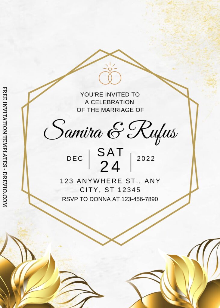 Invitation Template of FREE EDITABLE - 7+ Geometric Gold Editable Canva Templates 5