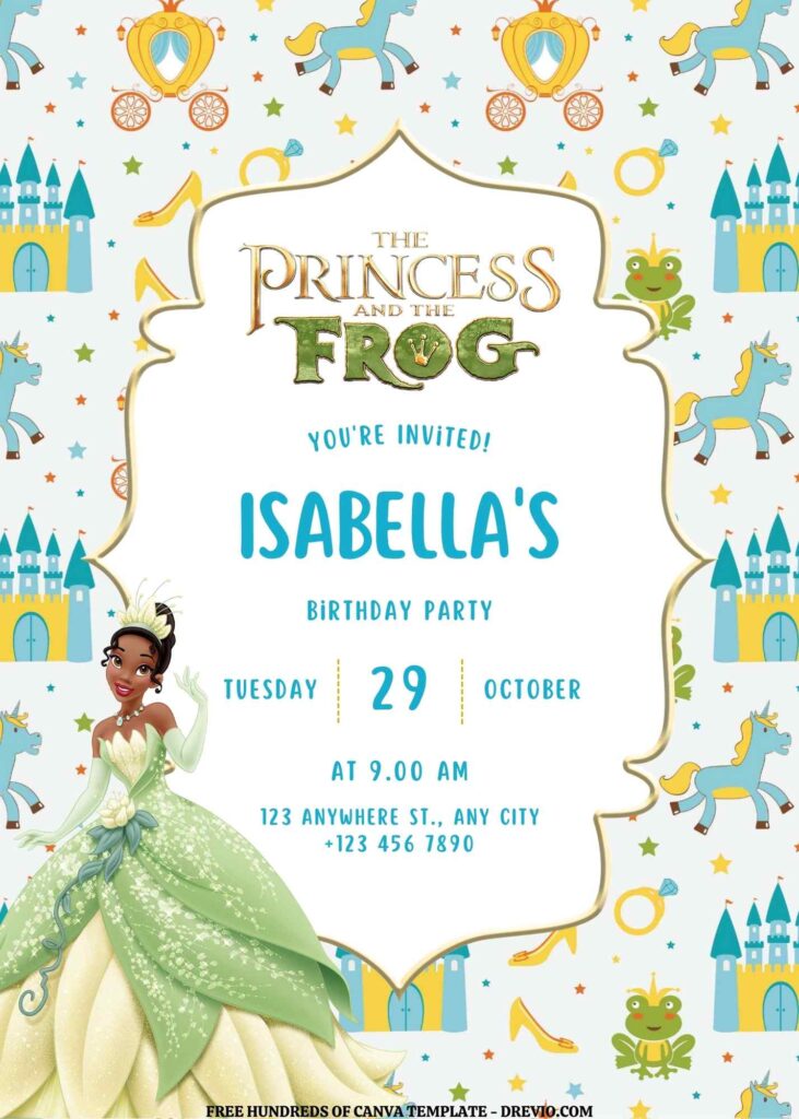 Invitation Template of FREE EDITABLE - 14 The Princess and the Frog Canva Templates 3