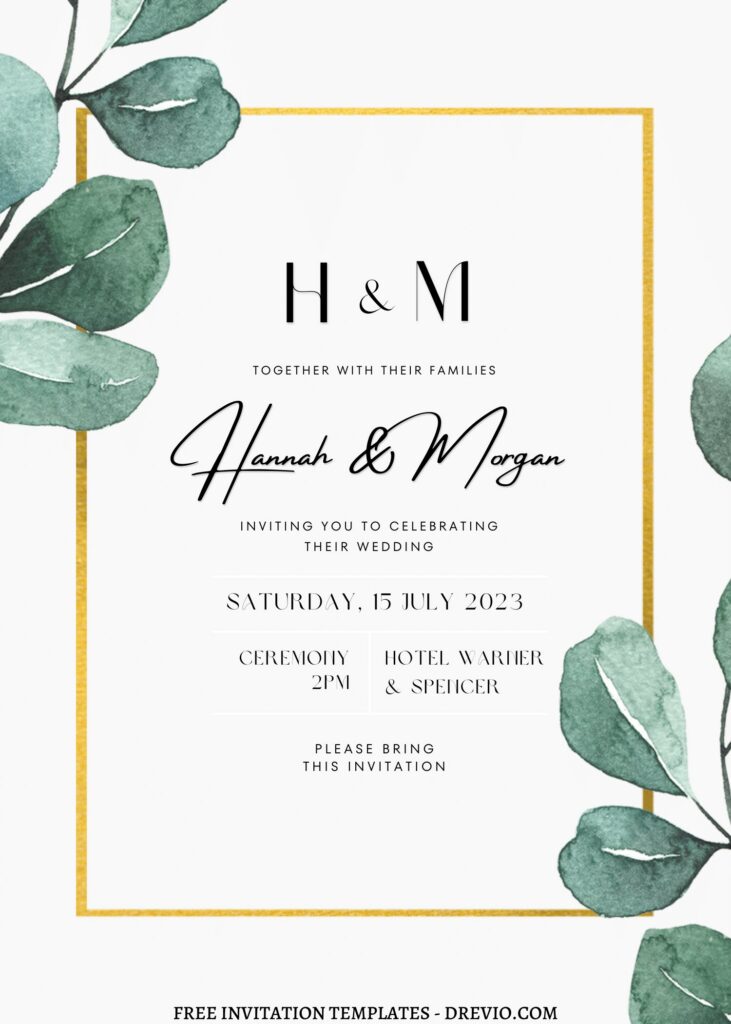 Invitation Template of FREE PRINTABLE - 11+ Botanical Eucalyptus Editable Canva Templates 9