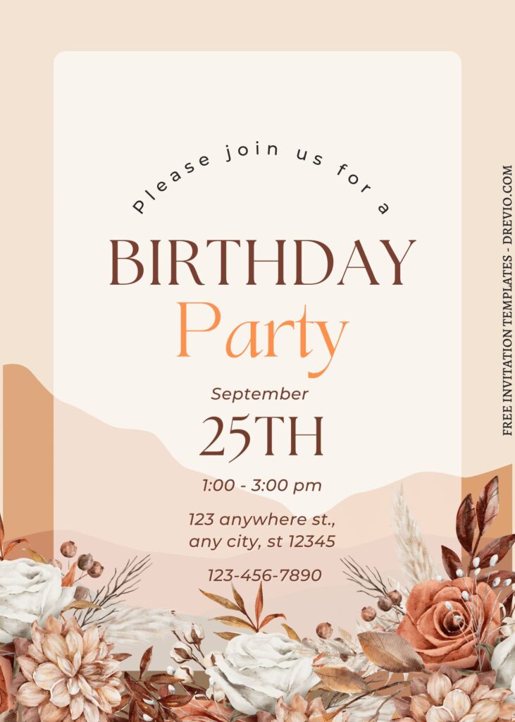 Invitation Template of FREE PRINTABLE - 8+ Bohemian Floral Editable Canva Templates 6