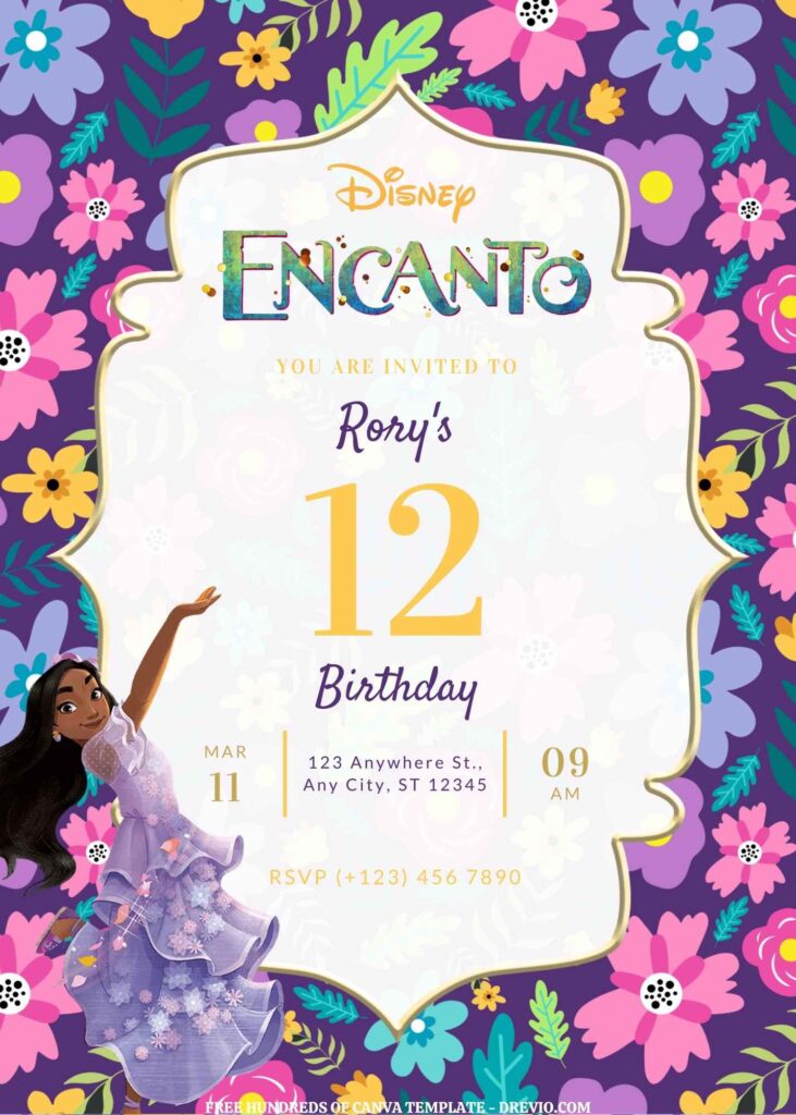 Invitation Template of FREE EDITABLE - 16 Encanto Canva Templates 14