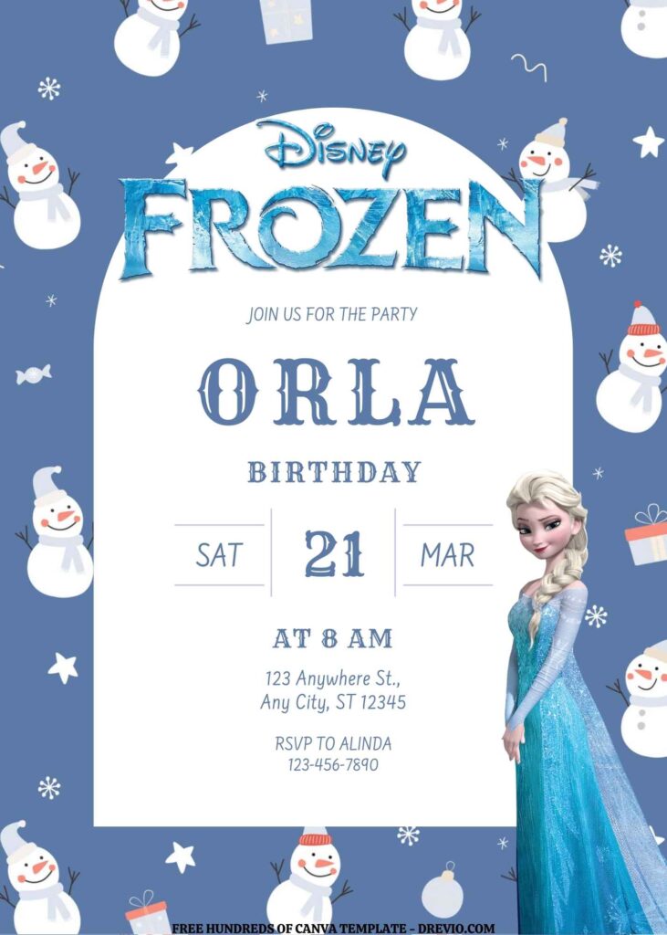 Invitation Template of FREE EDITABLE - 16 Frozen Canva Templates 14