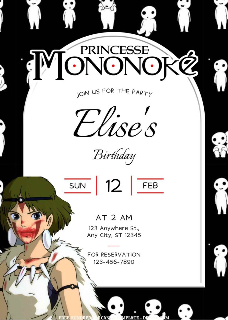 Invitation Template of FREE - 18+ Princess Mononoke Canva Birthday Invitation Templates 16