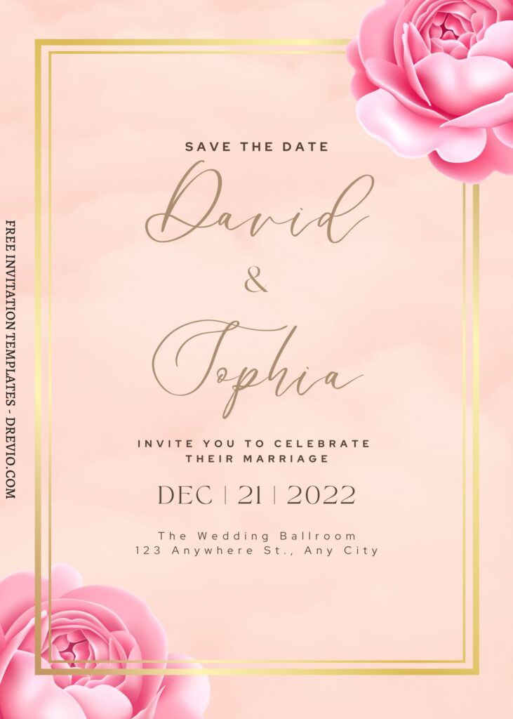 Invitation Template of FREE PRINTABLE - 7+ Brilliant Watercolor Floral Canva Invitation Templates 4