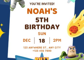 FREE EDITABLE - 8+ Buzz Lightyear Canva Birthday Invitation Templates