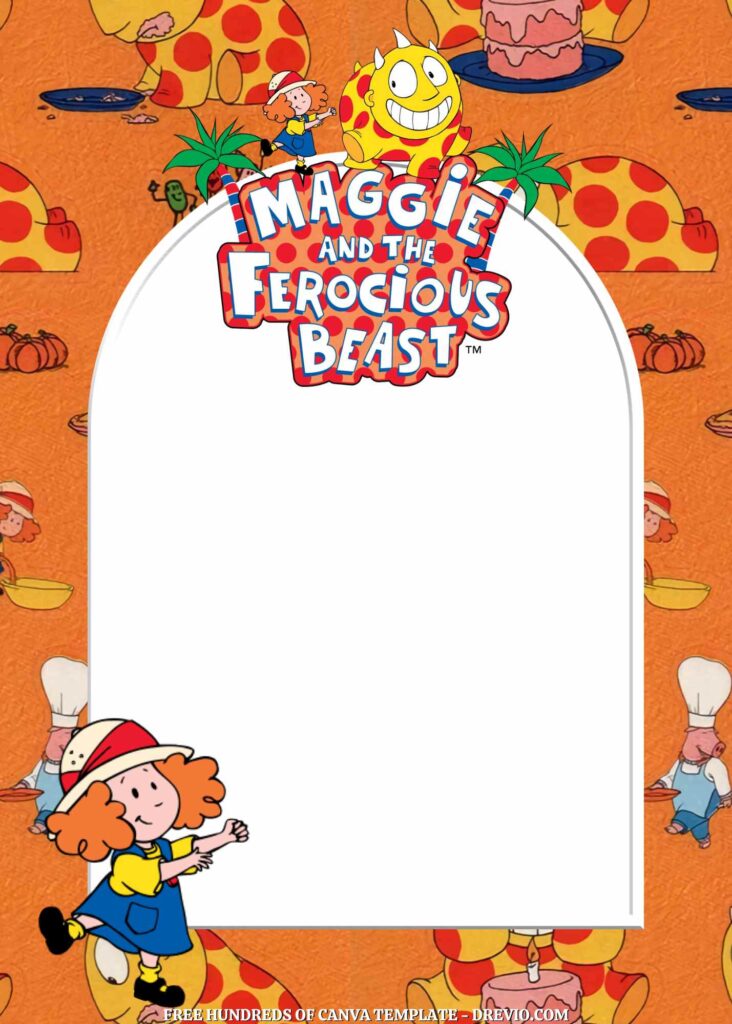 Invitation Template of FREE - 14+ Maggie and the Ferocious Beast Canva Birthday Invitation Templates 4