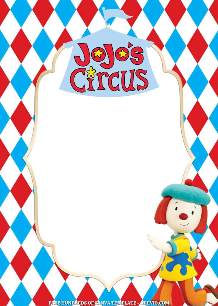 Invitation Template of FREE - 18+ JoJo's Circus Canva Birthday Invitation Templates 4