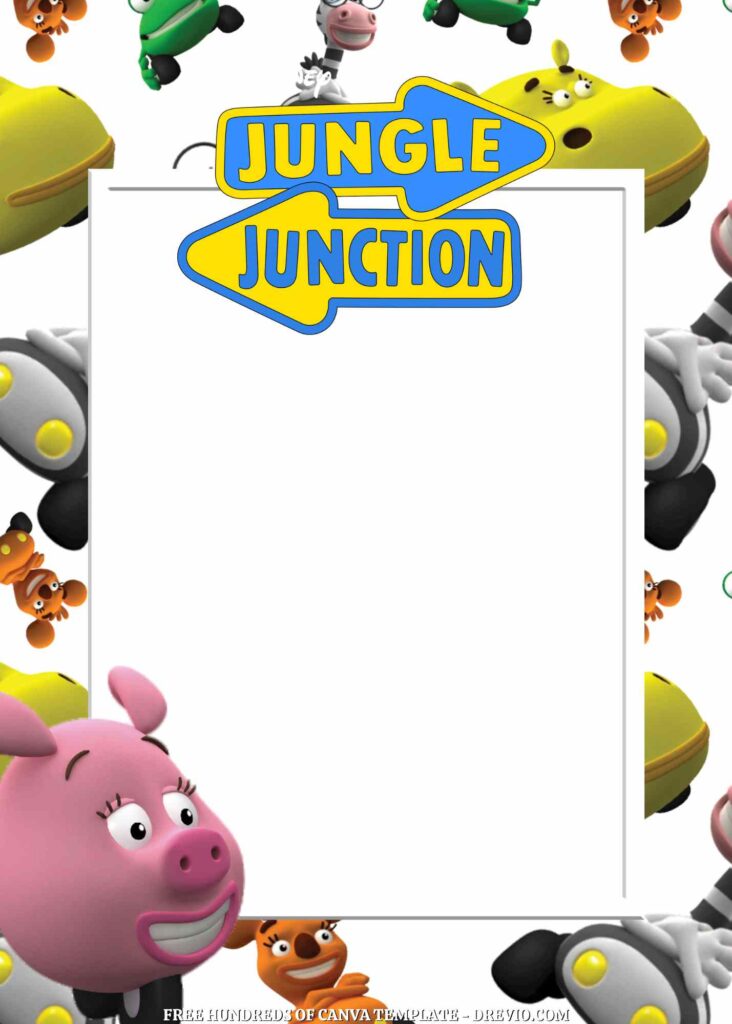 Invitation Template of 20+ Jungle Junction Canva Birthday Invitation Templates 2