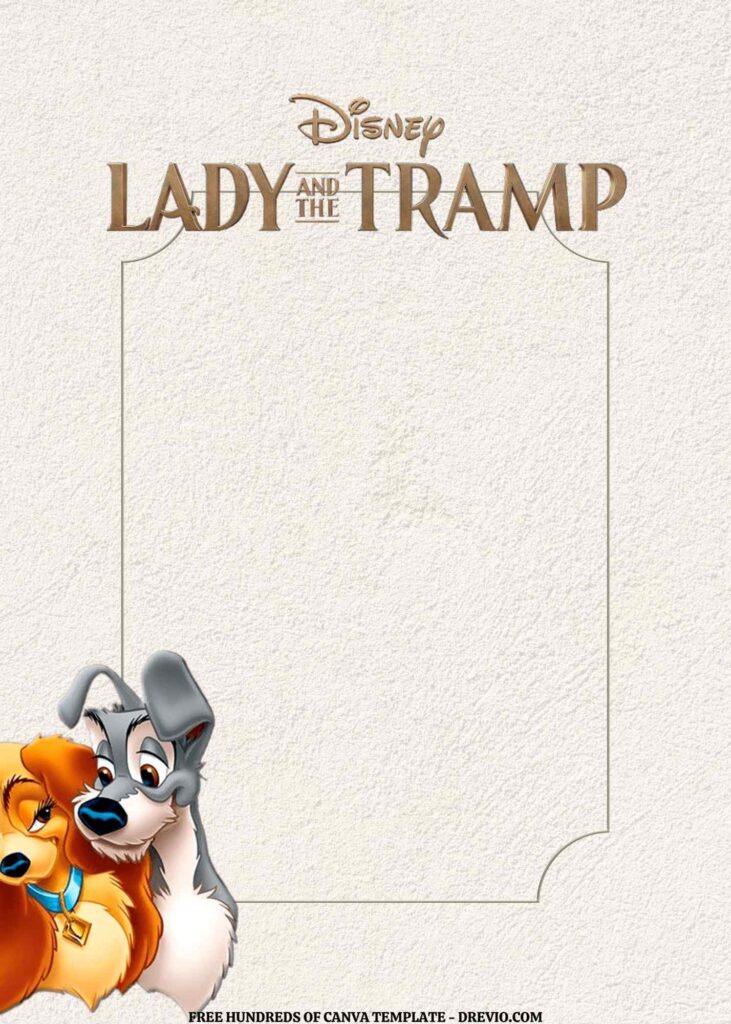 Invitation Template of FREE EDITABLE - 16 Lady and the Tramp Canva Templates 4