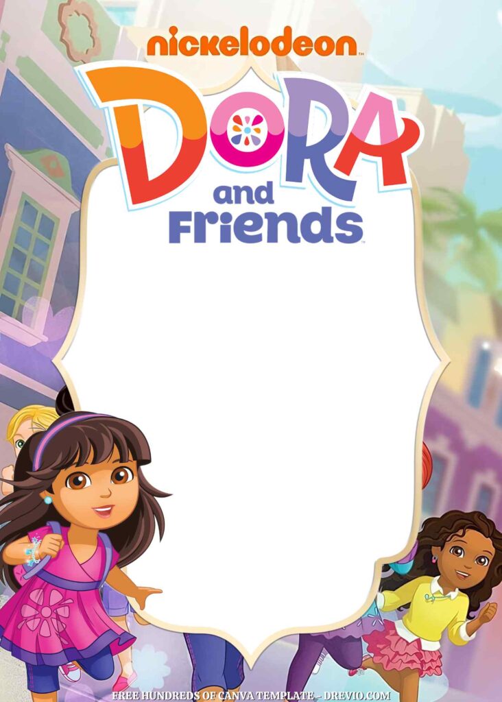 Invitation Template of 14+ Dora and Friends Into the City! Canva Birthday Invitation Templates 7