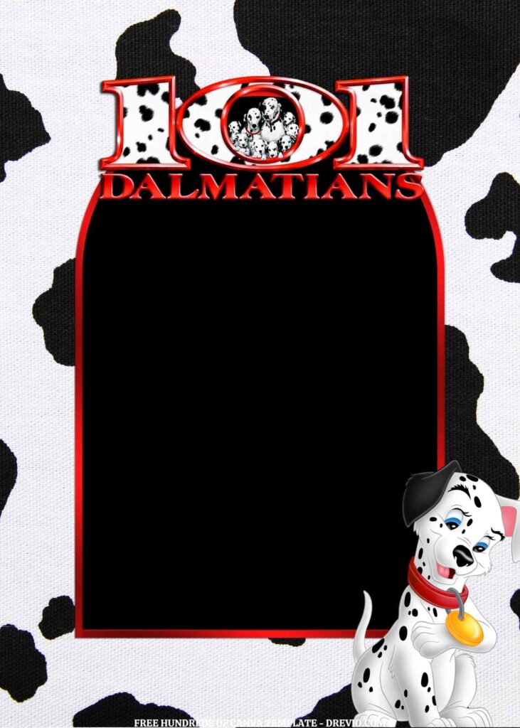 Invitation Template of FREE EDITABLE - 16 101 Dalmatians Canva Templates 4