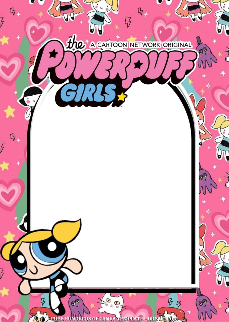 Invitation Template of 14+ The Powerpuff Girls Canva Birthday Invitation Templates 2