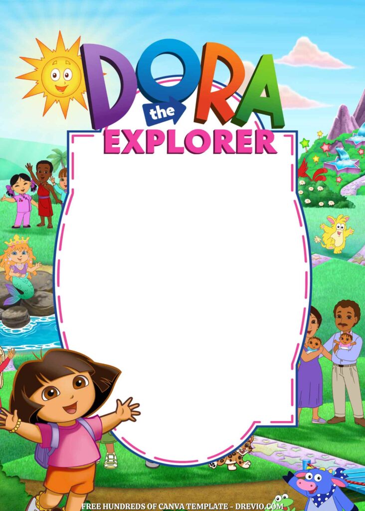 Invitation Template of 14+ Dora the Explorer Canva Birthday Invitation Templates 2