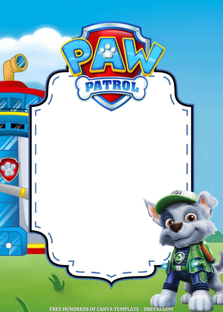 Invitation Template of 14+ PAW Patrol Canva Birthday Invitation Templates 2