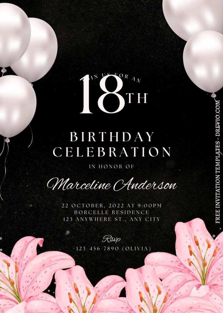 Invitation Template of FREE EDITABLE - 10+ Daydream Lily Canva Birthday Invitation Templates 7