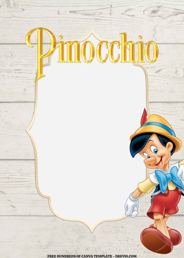 Invitation Template of FREE EDITABLE - 16 Pinocchio Canva Templates 4