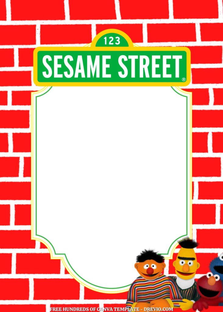 Invitation Template of 18+ Sesame Street Canva Birthday Invitation Templates 2