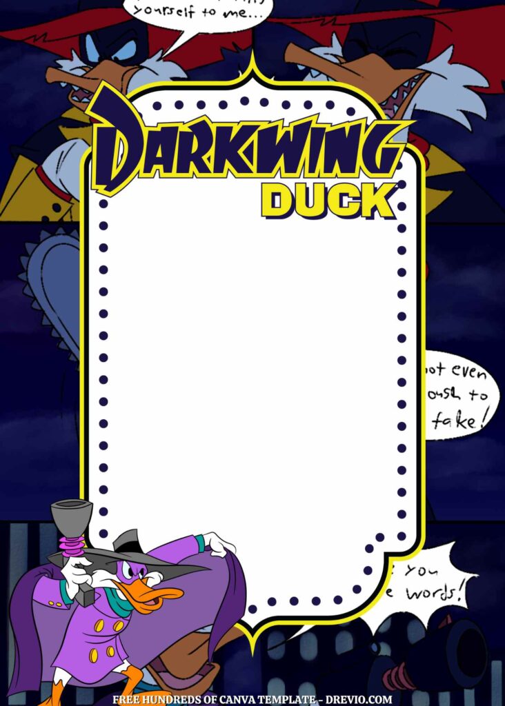 Invitation Template of 20+ Darkwing Duck Canva Birthday Invitation Templates 2