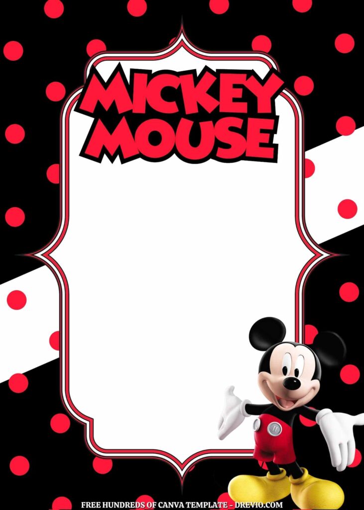 Invitation Template of 20+ Mickey Mouse Canva Birthday Invitation Templates 2