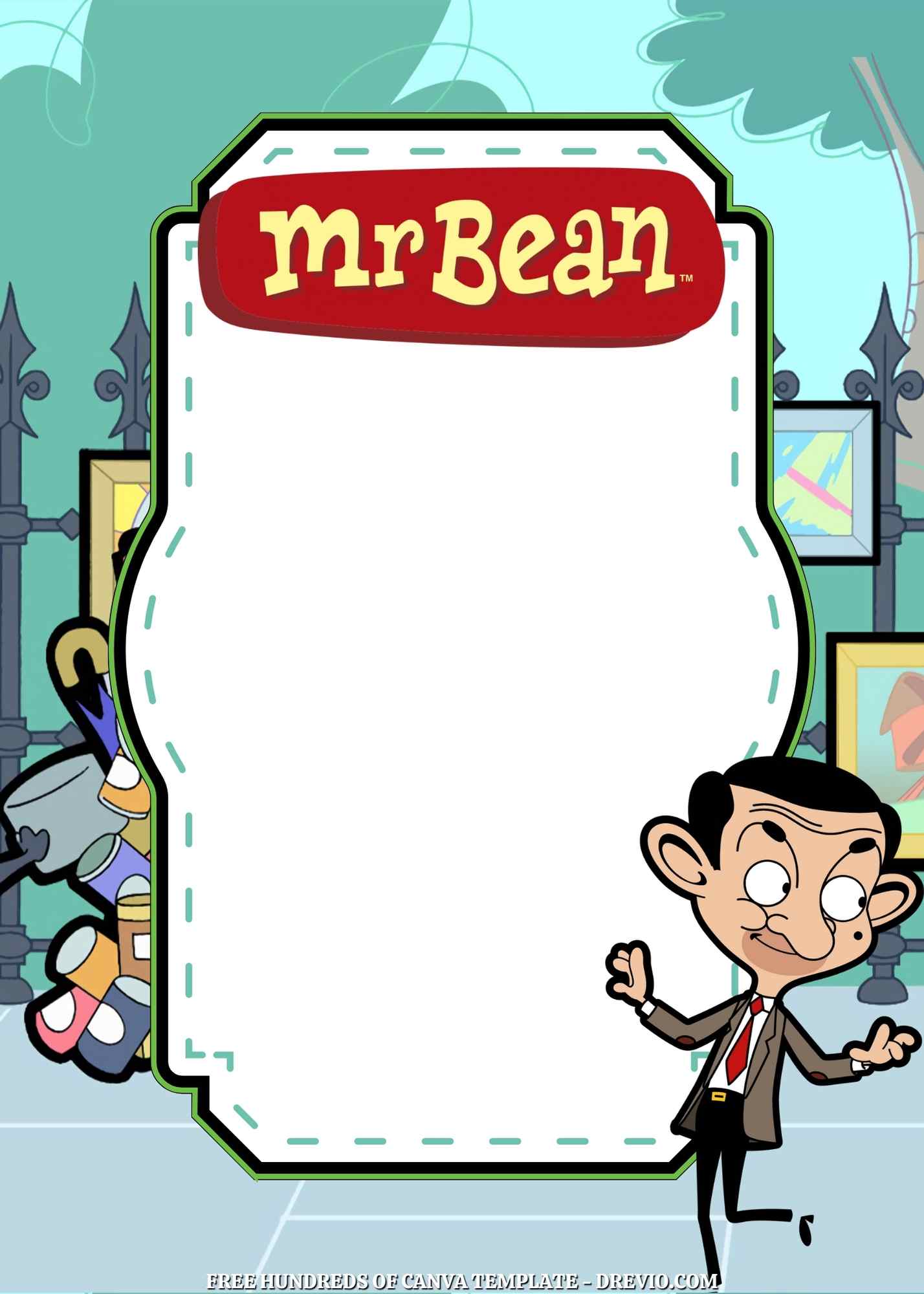 22+ Mr. Bean The Animated Series Canva Birthday Invitation Templates |  Download Hundreds FREE PRINTABLE Birthday Invitation Templates