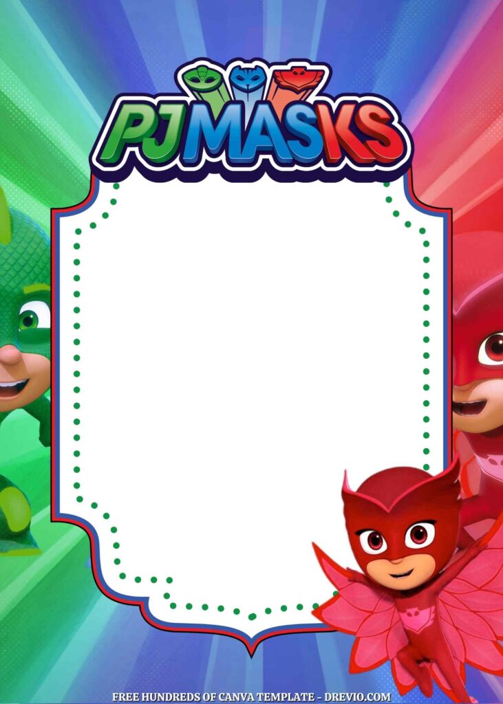 Invitation Template of 101 Guide to Create PJ Masks Birthday Party 13