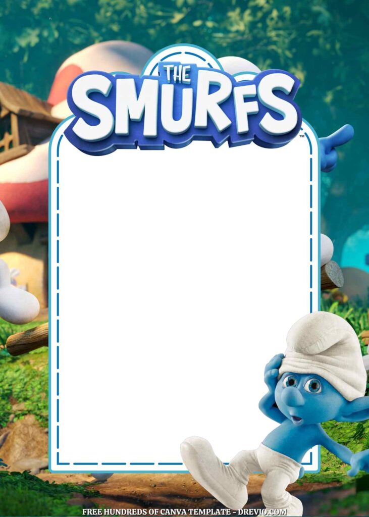 Invitation Template of 22+ The Smurfs Canva Birthday Invitation Templates 2