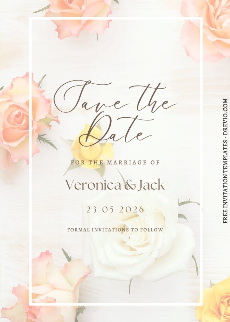 Invitation Template of FREE PRINTABLE - 11+ Bright Gardenia And Rose Editable Canva Templates 9