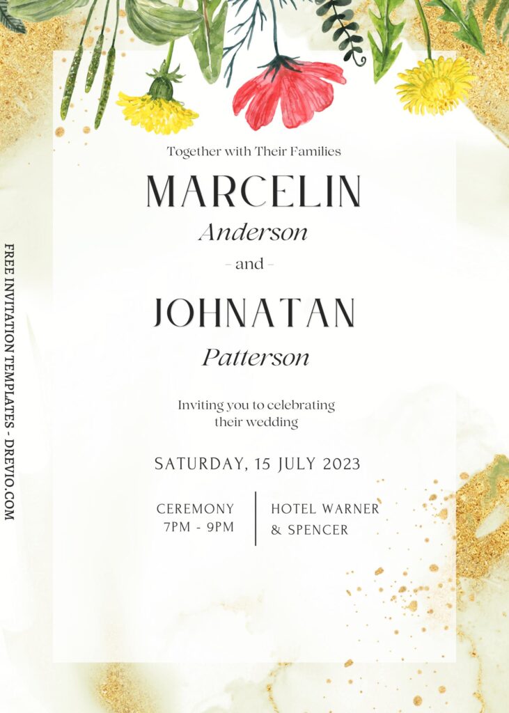 Invitation Template of FREE EDITABLE - 10+ Gleaming Gold Floral Editable Canva Templates 9