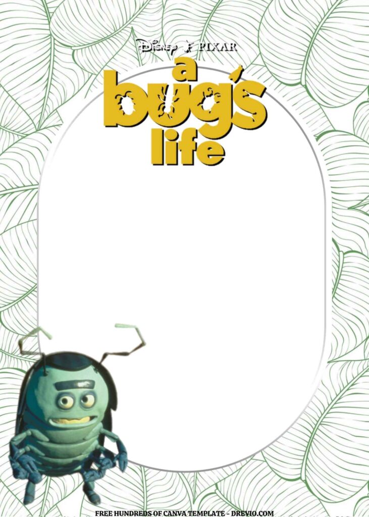 Invitation Template of FREE EDITABLE -  20 A Bug's Life Canva Templates 4