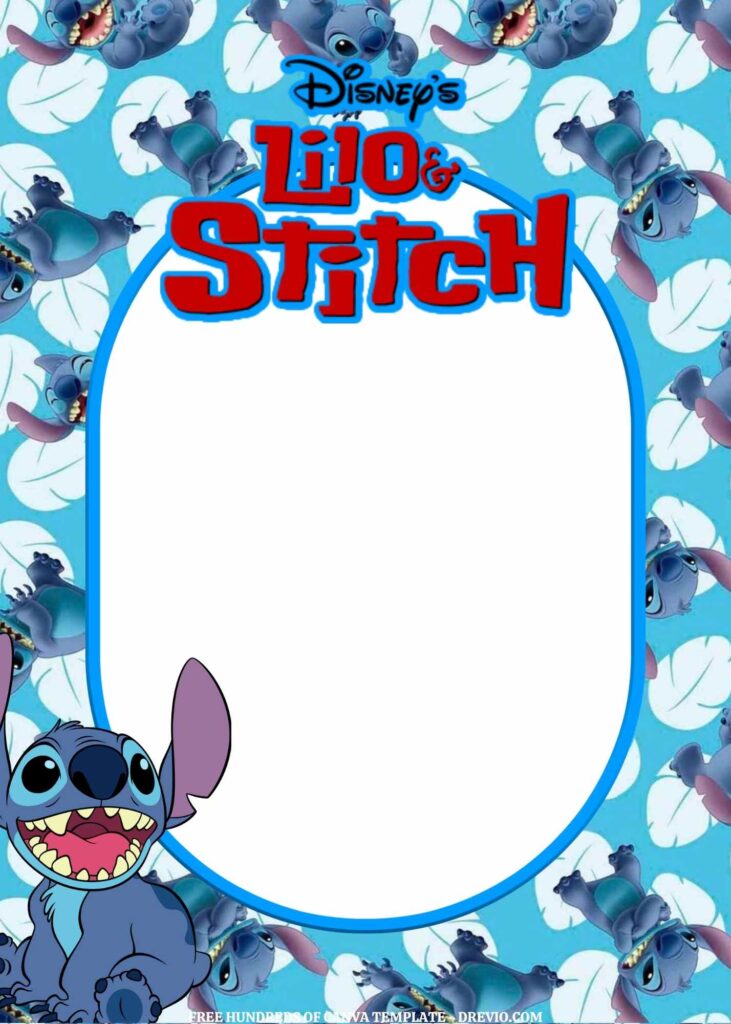 Invitation Template of FREE EDITABLE -  20 Lilo & Stitch Canva Templates 4