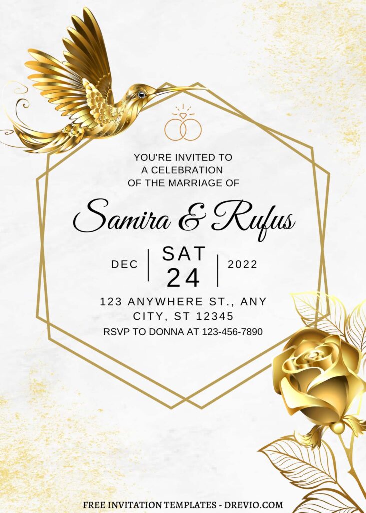 Invitation Template of FREE EDITABLE - 7+ Geometric Gold Editable Canva Templates 4