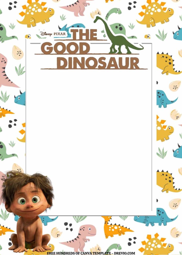 Invitation Template of FREE EDITABLE -  20 The Good Dinosaur Canva Templates 4