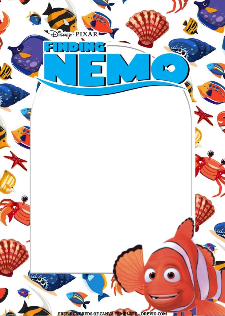 Invitation Template of FREE EDITABLE - 20 Finding Nemo Canva Templates 4