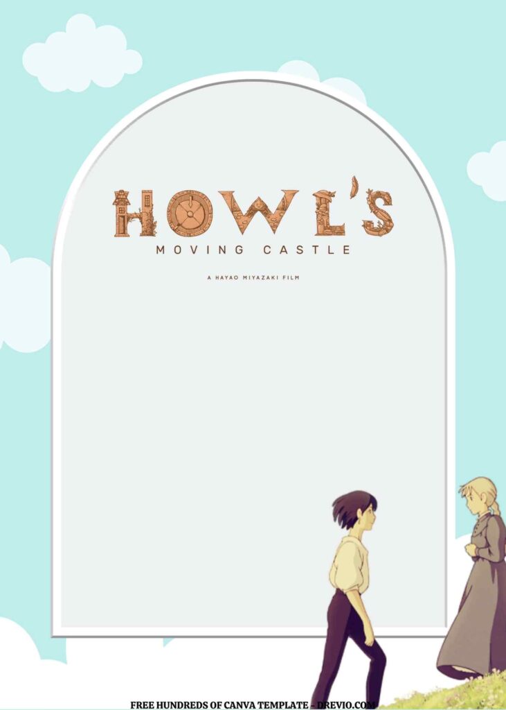 Invitation Template of FREE EDITABLE - 11 Howl's Moving Castle Canva Templates 4