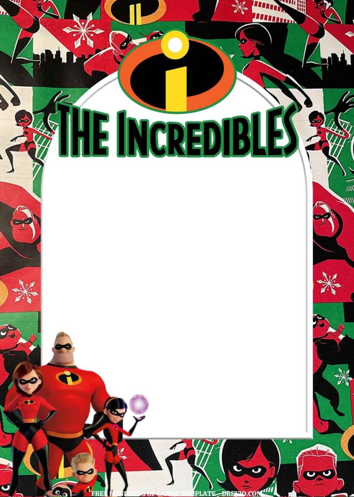 Invitation Template of FREE EDITABLE - 11 The Incredibles Canva Templates 4