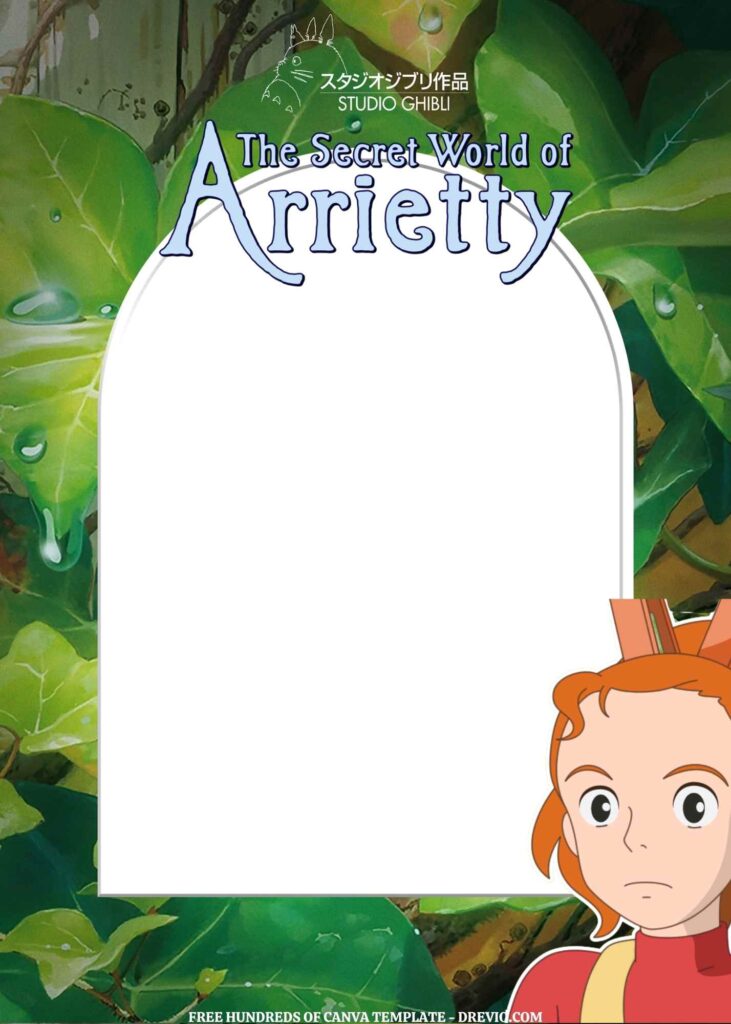 Invitation Template of FREE EDITABLE - 14 The Secret World of Arrietty Canva Templates 4