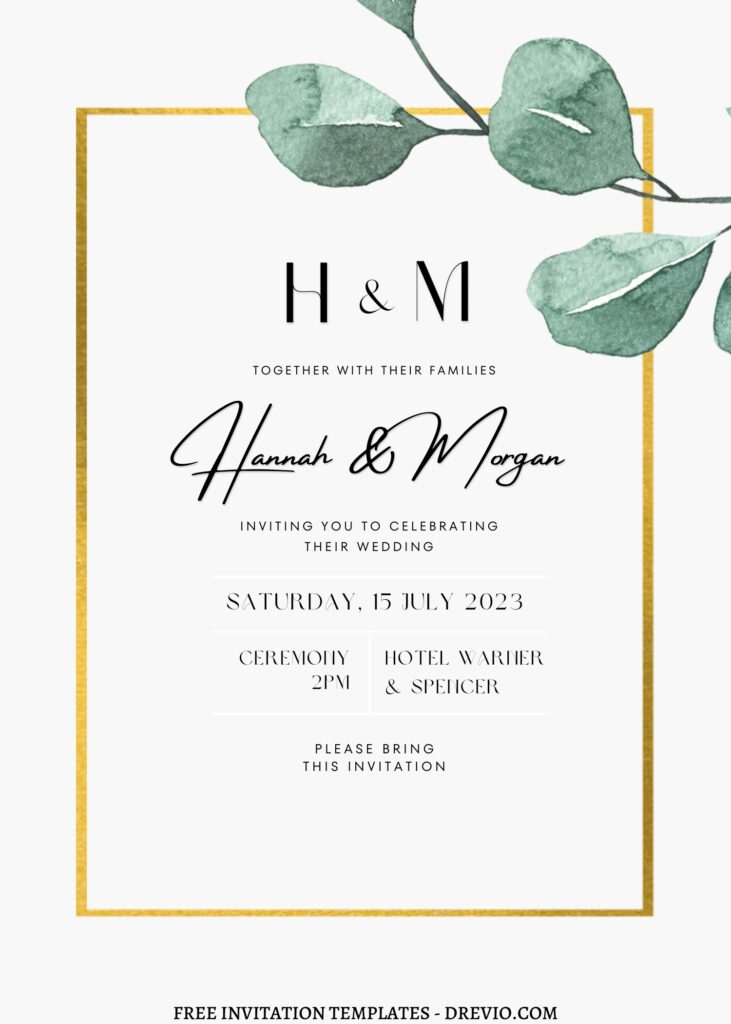 Invitation Template of FREE PRINTABLE - 11+ Botanical Eucalyptus Editable Canva Templates 8