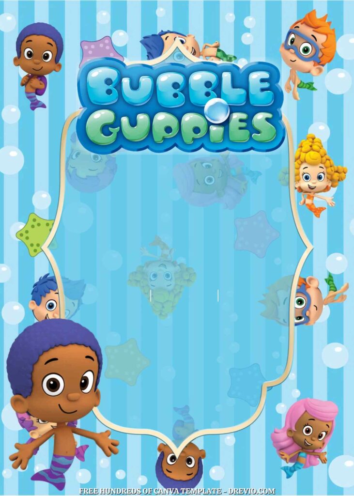 Invitation Template of FREE - 20+ Bubble Guppies Birthday Canva Invitation Templates 4