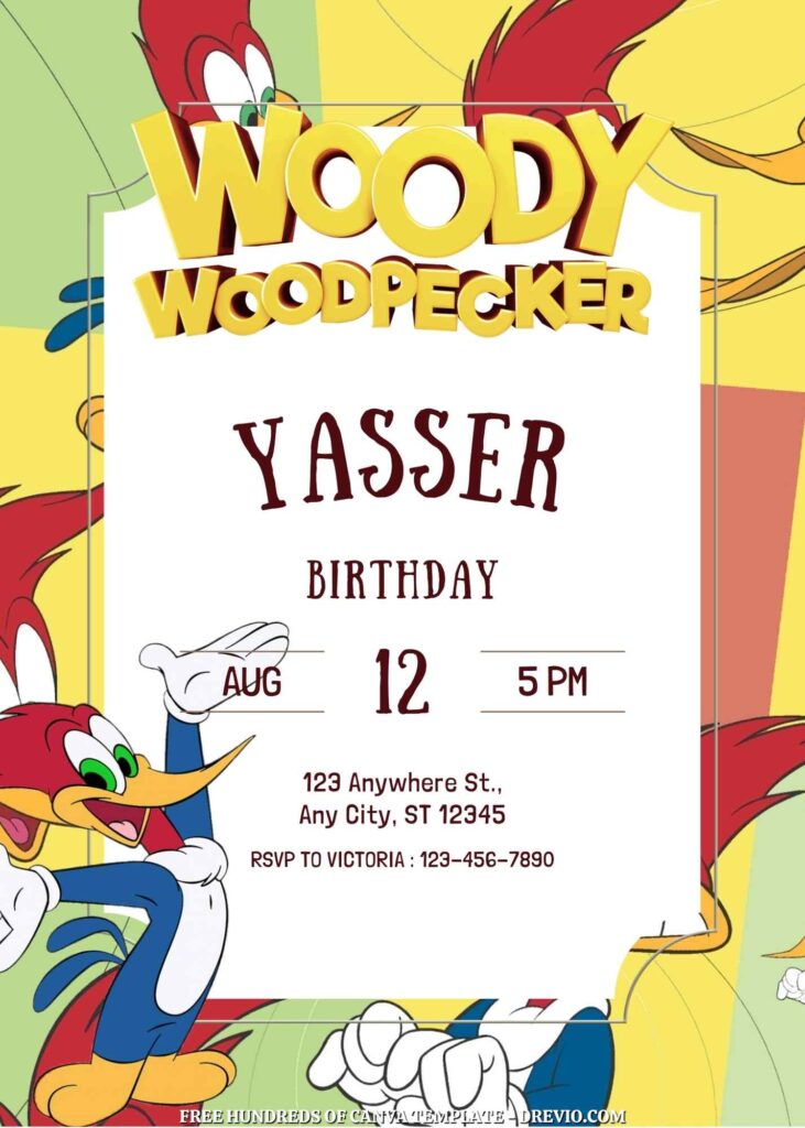 Invitation Template of FREE 20+ The Woody Woodpecker Birthday Canva Invitation Templates 5